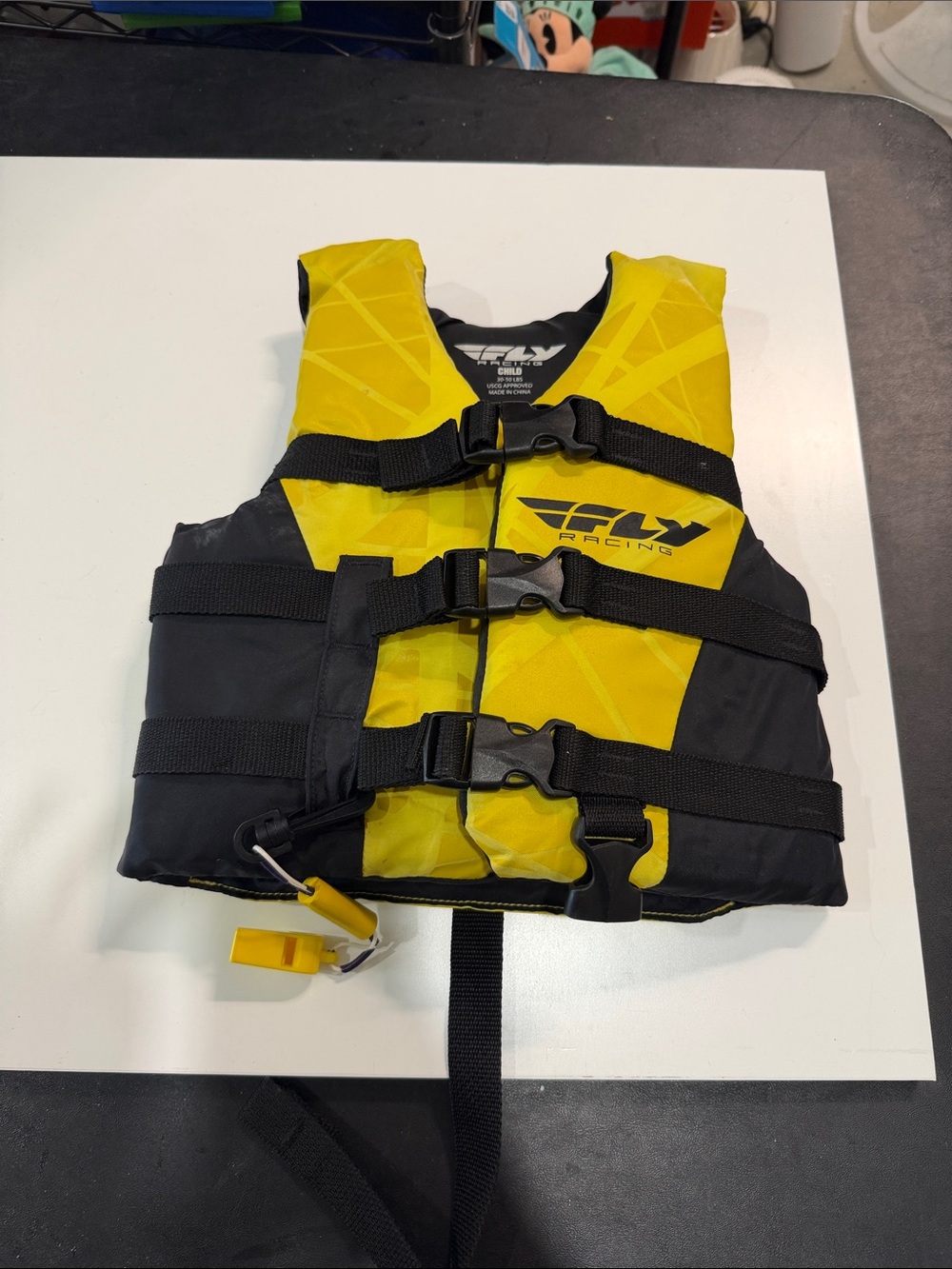 Fly Racing Kids Yellow and Black Swim Bib Life Jacket